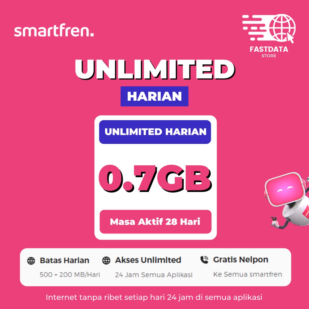 Jual PAKET DATA SMARTFREN MURAH UNLIMITED HARIAN, UNLIMITED NONSTOP ...