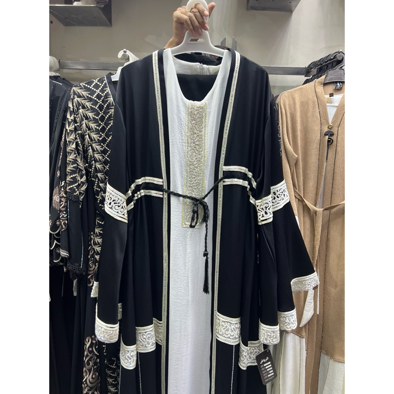 Jual SET ABAYA MEWAH INNER + OUTER HITAM RIYADH || ABAYA IMPOR MESIR ...