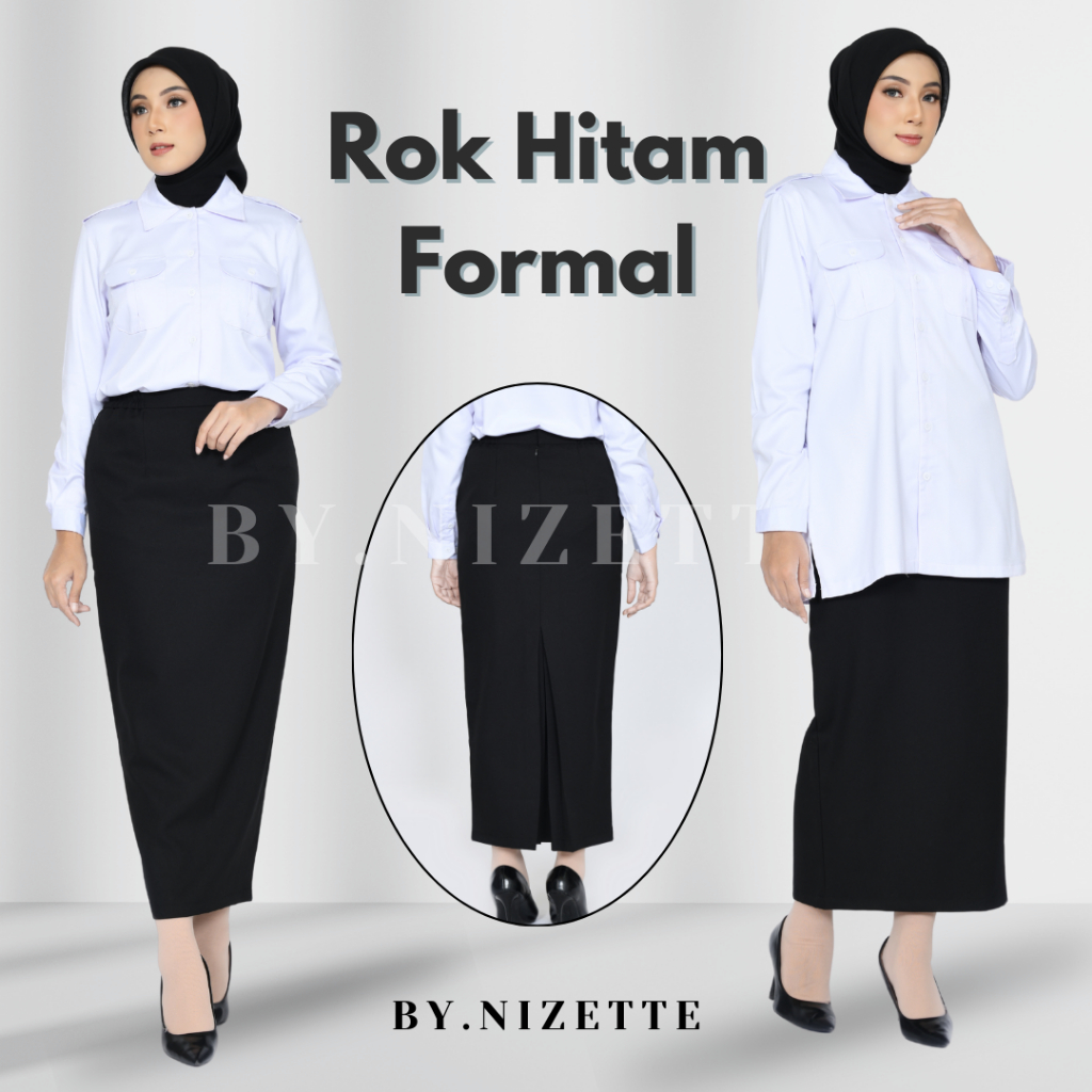 Jual Rok span panjang kerja warna hitam untuk wanita kantor formal ...