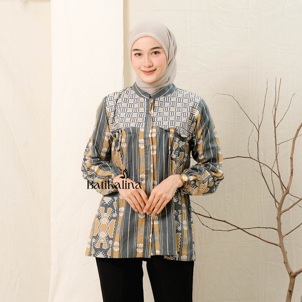 Jual Baju Batik Wanita Modern Atasan Blouse Batik Kerja Kantor Wanita ...