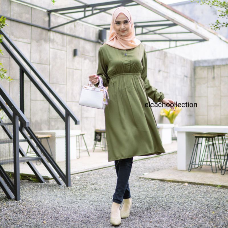 Jual Tunik wanita terbaru 2022 kekinian import muslim kain rayon uniqlo ...